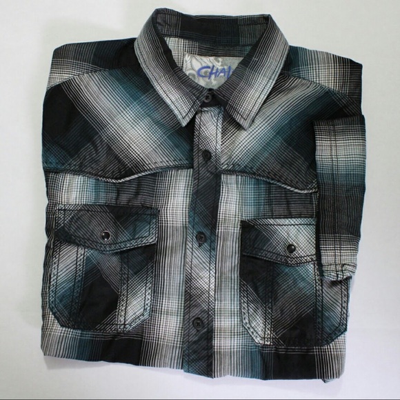 Chalc Men’s Plaid Short Sleeve Shirt - Picture 5 of 6